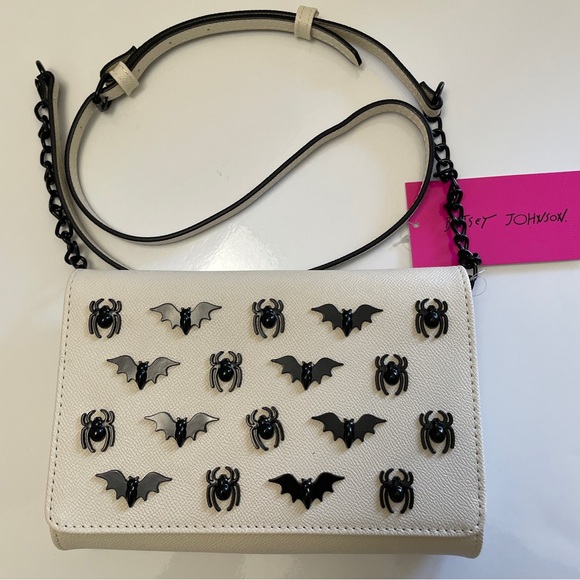 Betsey Johnson Handbags - NWT Betsey Johnson XO Sybil Spiders & Bats Crossbody | Chalk